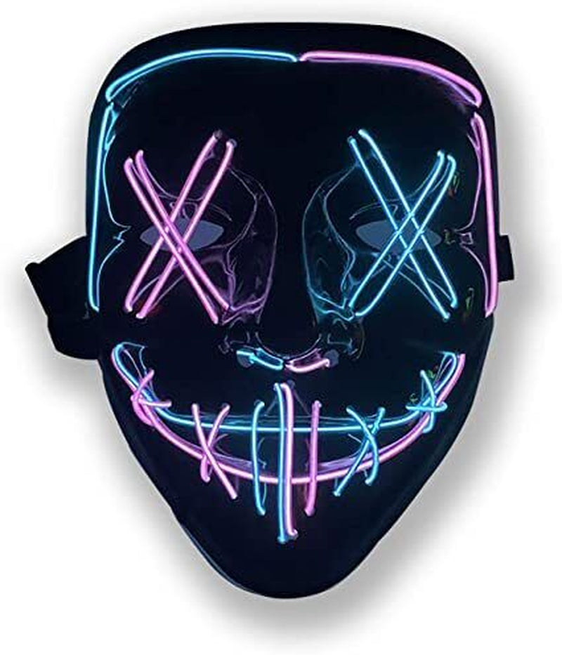 Halloween LED Mask Clubbing Light up Costume Rave Cosplay Party Purge 3 Modes